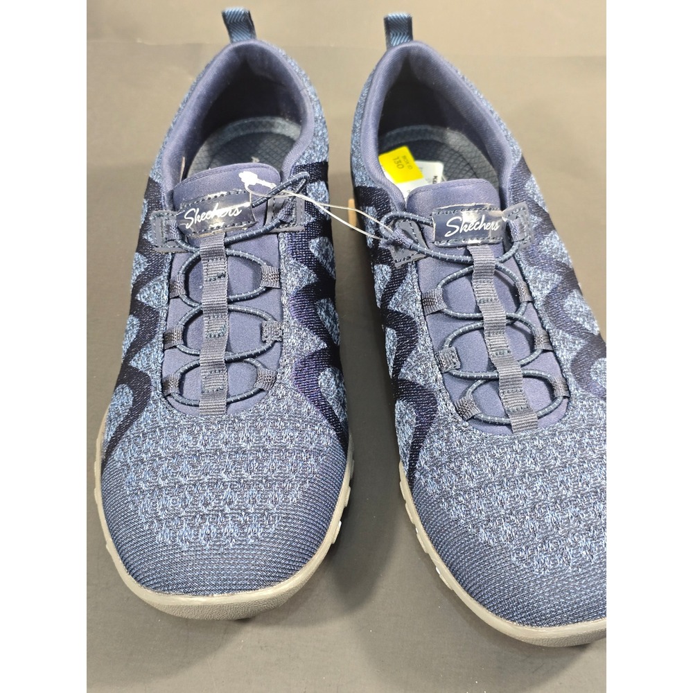Skechers Relaxed Fit Air-Cooled Memory Foam Navy Bungee Sneakers 100301 NVY 9.5